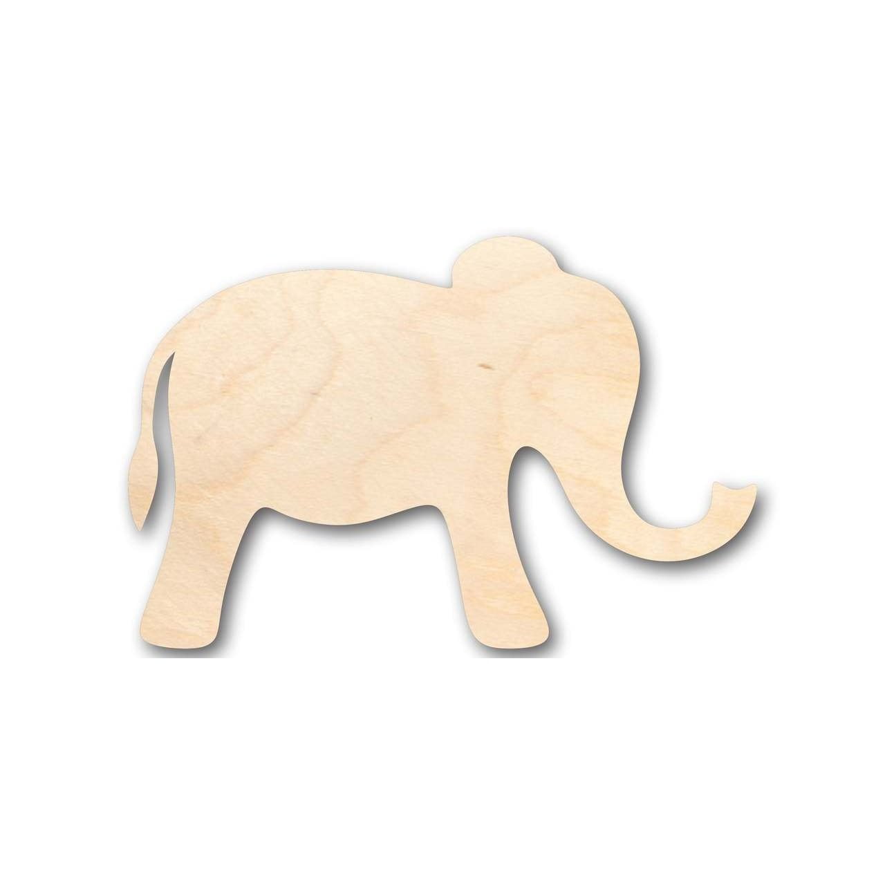 Unfinished Wood Simple Elephant Shape - Animal - Wildlife - Craft - up to  24
