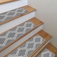 thumbnail image 5 of Ottomanson Non-Slip Rubberback Trellis 8.5" x 26" Indoor Stair Treads, 7 Pack, Gray, 5 of 12