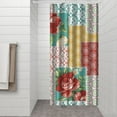 thumbnail image 3 of Boho Style Shower Curtain Pioneer Floral Vintage Retro Shower Curtain for Bathroom Home Decor Bathtubs Waterproof Fabric Curtain with 7 Hooks 36x72in, 3 of 5