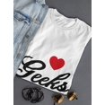 thumbnail image 3 of Love For Geeks Women White T-Shirt, Female Small, 3 of 4