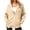 Khaki, variant on Bosfbaoi Zip Up Hoodies for Women Contrast Zipper Drawstring Hood Long Sleeve Womens Jacket Loose Casual Sweatshirt with Side Pockets