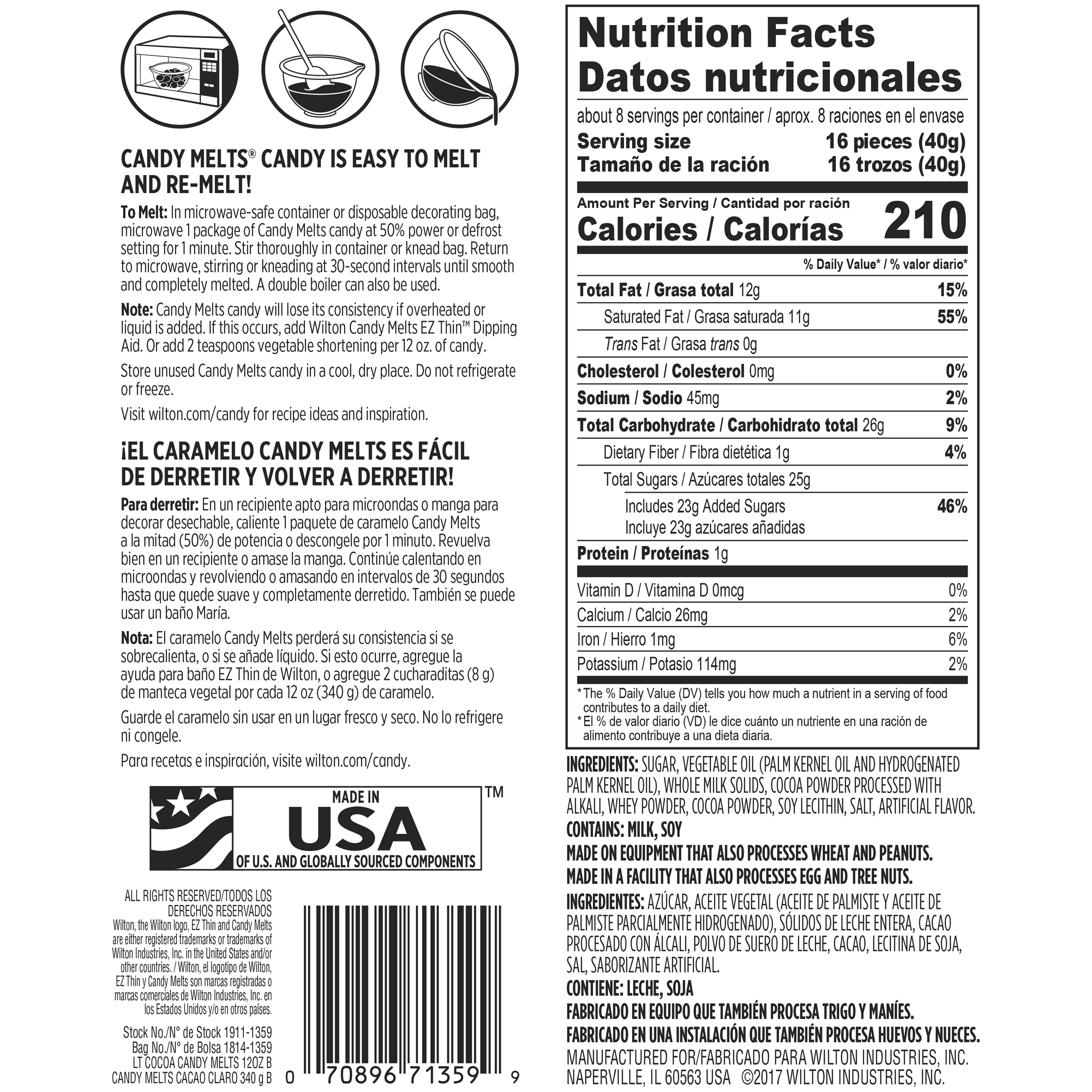 Wilton Light Cocoa Candy Melts, 12 oz