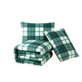 thumbnail image 6 of Mainstays Flannel Reverse to Sherpa 3-Piece Green and White Glenn Check 100% Polyester Fill Comforter Set, Full/Queen, 6 of 6