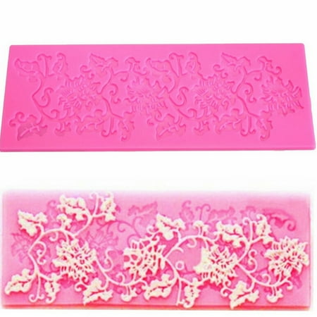 

Flower Leaf Silicone Lace Mould Cake Fondant Decorating Baking Embosser Mold DIY