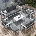 thumbnail image 3 of AECOJOY Aluminum Outdoor Furniture Set, 7 Pieces Metal Patio Furniture on sale Outdoor Couch Patio Conversation Set - Dark Gray, 3 of 10