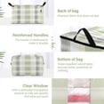 thumbnail image 3 of Foldable Clothes Storage Bags Clothes Organizer Bin with Clear Windows for Clothes Bedding Light Gray and Green Plaid, 3 of 6