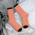 thumbnail image 5 of Picia Orange Gingham Print Athletic Socks for Men & Women – Cushioned Moisture-Wicking Crew Socks for Sports, Running, and Training, Soft & Breathable Size 5-11, 5 of 6