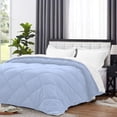 thumbnail image 3 of D.N.G. BEDDINGS 5 Piece Luxury Reversible Diamond Pattern Comforter Set Premium Super Soft, All Season 800 TC, 100% Egyptian Cotton Twin/Twin XL Size Light Blue/White Solid Color, 3 of 7