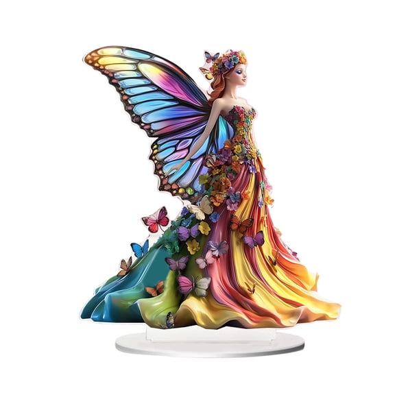 Valentine'S Day Flower Fairy Gift, 2d Acrylic Flat Decoration, Butterfly Girl, Living Room Decoration Entrance Storage Decoration, Cute Christmas Ornaments.