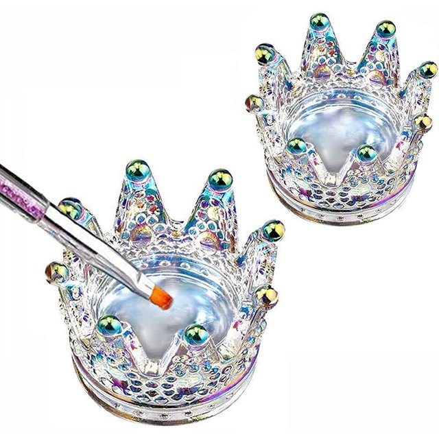 Molde para decoración de uñas, Dappen Dish 2 en 1, plato de vidrio para polvo líquido acrílico para uñas, tazón de cristal para uñas, vaso para uñas de vidrio, portalápices para uñas, plato de vidrio Namotu WMXL-58