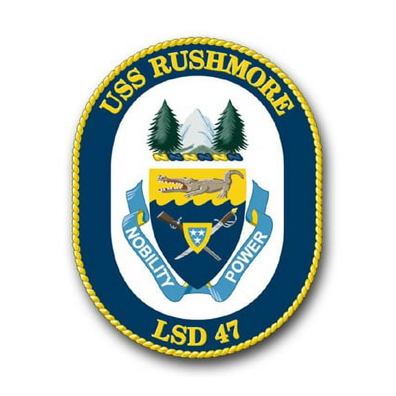 3.8 Inch Navy USS Rushmore LSD-47 Vinyl Transfer Decal