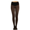 thumbnail image 6 of Letdown Women Fleece Lined Tights More Warmth Fake Translucent Pantyhose High Waist Thermal Legging Women (Brown,L), 6 of 9