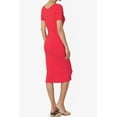 thumbnail image 4 of TheMogan Robe Midi Moulante en Jersey de Coton Extensible à Manches Courtes pour Femmes, 4 of 6