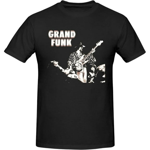 Grand Funk and Railroad T Shirt for Men Cotton Crew Neck Short Sleeve Casual Stylish Tee Black