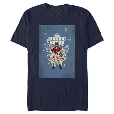 Men's The Suicide Squad Peacemaker Poster Graphic Tee Navy Blue Medium
