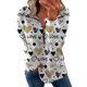 thumbnail image 3 of Gibobby Sudaderas de Navidad para mujer Camiseta de manga larga con cuello en V y estampado navideño con cremallera para mujer(Blanco,M), 3 of 4