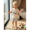 thumbnail image 3 of BemeyourBBs Toddler Baby Boys Summer Clothes Infant Baby Boy Fishing Outfits Cute Fish Print Short Sleeve TShirt Tops and Striped PocketsShorts Set, 3 of 7