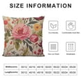 thumbnail image 5 of FUMJ  Peony Flower Throw Pillow Case Cushion Cover Vintage Hand Drawn Floral Colorful Leaves Lumbar Rectangle Oblong Pillowcases Decorative  for Sofa Bed Couch, 5 of 5
