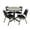 Maple, variant on Romig Pillar 42 in. Round X-Base Breakroom Table- Maple & 4 Restaurant Stack Chairs- Black