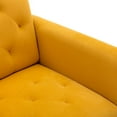thumbnail image 4 of Velvet Upholstered Accent Chair Armchair for Living Room,Modern Leisure Single Sofa Chair with Rose Golden Feet-Mustard, 4 of 7