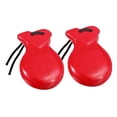 thumbnail image 2 of Bunblic 2 Pieces Spanish Castanets Flamenco Castanets Musical Learning Toys Hand Percussion Instruments for Classical Music Gathering red, 2 of 8