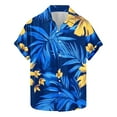 thumbnail image 2 of GERsome Men's Hawaiian Floral Short Sleeve Shirts Summer Button Down Tropical Holiday Beach Shirts S-5XL, 2 of 5
