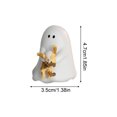 thumbnail image 3 of Cute Ghost Figurine Holding Bear, Kawaii Halloween Decor for Home Office Desk Shelf, Non-Scary Spooky Season Ornament, Adorable White Resin Statue for Kids Room Tiered Tray Decoration Gift, 3 of 6