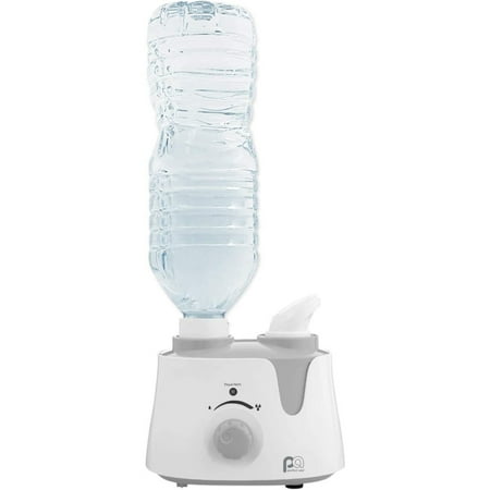 

QUIETTCEX PAU1 Personal Ultrasonic Cool Mist Humidifier with Water Bottle Adapter for Small Rooms Travel Offices and Dorms Ultra-Quiet Operation No Filters to Change White