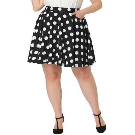MODA NOVA Juniors Plus Size Halloween Straps Polka Dots Suspender Mini Skirt Black 4X