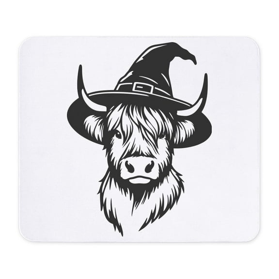 CafePress - Highland Cow In Witch Hat - Non-slip Rubber Mousepad, Gaming Mouse Pad