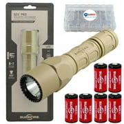 Surefire G2X Pro 600 Lumen Dual-Outputs LED Flashlight with 4 Extra CR123A Batteries and Alliance Gadget Battery Case (Tan)