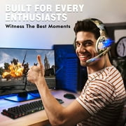 Gaming Headset with Noise Cancelling Stereo Bass Surround Sound for PS4, PS5, Xbox, and PC