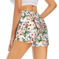 thumbnail image 3 of Vsdgher Floral With Butterflies Print Women's Running Double Layer Shorts High Waisted with Pockets Elastic Yoga Workout Athletic Gym Sports, 3 of 8