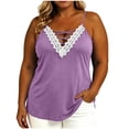 thumbnail image 2 of TGSLY Women's Plus Size Lace Trim Tank Tops Soft Crisscross V Neck Adjustable Spaghetti Strap Camisoles Loose Fit Dressy Casual Solid Color Tunic Sleeveless Shirts XXXXL, 2 of 8