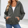 thumbnail image 4 of Sevevn Women's Lightweight Hoodies Full Zip Up Oversized Sweatshirts with Pockets Long Sleeve Casual Hooded Jackets Dark Gray M, 4 of 8