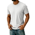 thumbnail image 2 of Afuyipoi Men's Big and Tall Athletic Performance Tee (L-8XL), Short Sleeve Solid Color Round Neck Running Training Top White Size 6Xl, 2 of 8