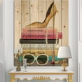thumbnail image 2 of Designart 'Glamourous Paris Gold Style IV' Fashion Print on Natural Pine Wood, 2 of 3