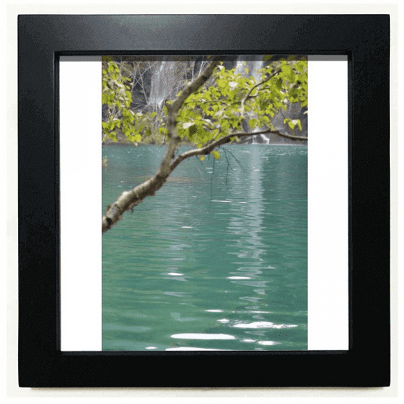 Changbai Waterfall Group Green Lake Water Black Square Frame Picture Wall Tabletop