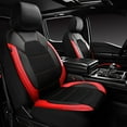 thumbnail image 2 of CAR PASS Universal Leather car seat Covers Sport fits Most Cars, SUVs, Trucks, and Vans (Full Set, Black Red), 2 of 7