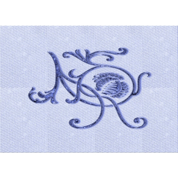 Ahgly Company Indoor Rectangle Patterned Lavender Blue Area Rugs, 5' x 8'
