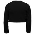 thumbnail image 3 of Cyndeelee Girls Long Sleeve Beaded Sequin Scallop Trim Bolero Cotton Shrug Cardigan (Black, 3T), 3 of 5