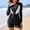 Black, variant on Qulqfy Rash Guard Swimsuits for Women Tummy Control One Piece Long Sleeve Bathing Suit Boylegs Zipper Slimming UPF 50  Swimwear for Women L