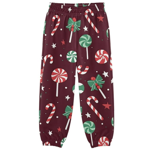 joogoo Christmas Candy Canes Boys' Sweatpants Jogger Pants 5-6Y