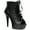 Black PU, variant on 609-REVERSE Women's 6 Heel Lace Up Side Zipper Peep Toe Ankle Bootie