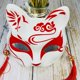 thumbnail image 1 of Máscara japonesa de media cara pintada a mano, máscara de zorro y gato, Anime, Demon Slayer, mascarada, accesorio de Cosplay para Festival de Halloween, 1 of 4