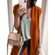 thumbnail image 4 of Chaleco Tsseiatte para mujer, sin mangas, con frente abierto, liso, holgado, largo, para uso informal en la calle., 4 of 6