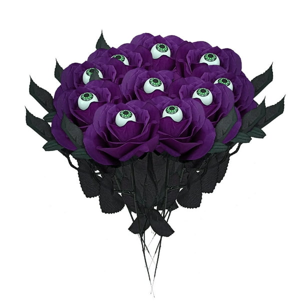 Uuiauoio Gothic Eyeball Roses Artificial Halloween Decor Faux Eyeball Flowers for Party Home Decorations