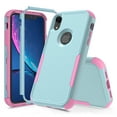 thumbnail image 2 of Apple iPhone Xs Max Case , iPhone Xr Rugged Rubber Durable 3 in 1 Cover , Phone Case for Girl Men Women Cute (Teal+Pink), 2 of 7