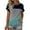 Blue, variant on Langwyqu Womens Color Block Short Sleeve Tops Casual Summer T-Shirt