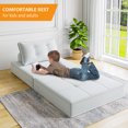 thumbnail image 2 of HNEBC Convertible Folding Sofa Bed with Pillows, Twin Size Sleeper Chair Floor & Futon Couch, Folding Sleeping Mattress for Living Room/Guest/Home Apartment/Loft/Dorm/Home Office (Light Gray, 1 PCS), 2 of 12